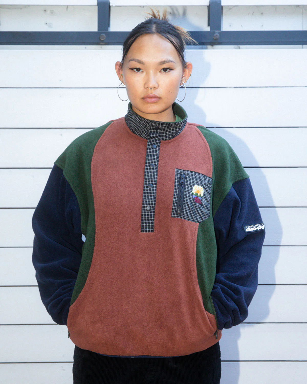 Brain Dead Equipment Ripstop Pullover Fleece Jacket - Navy - Image 3