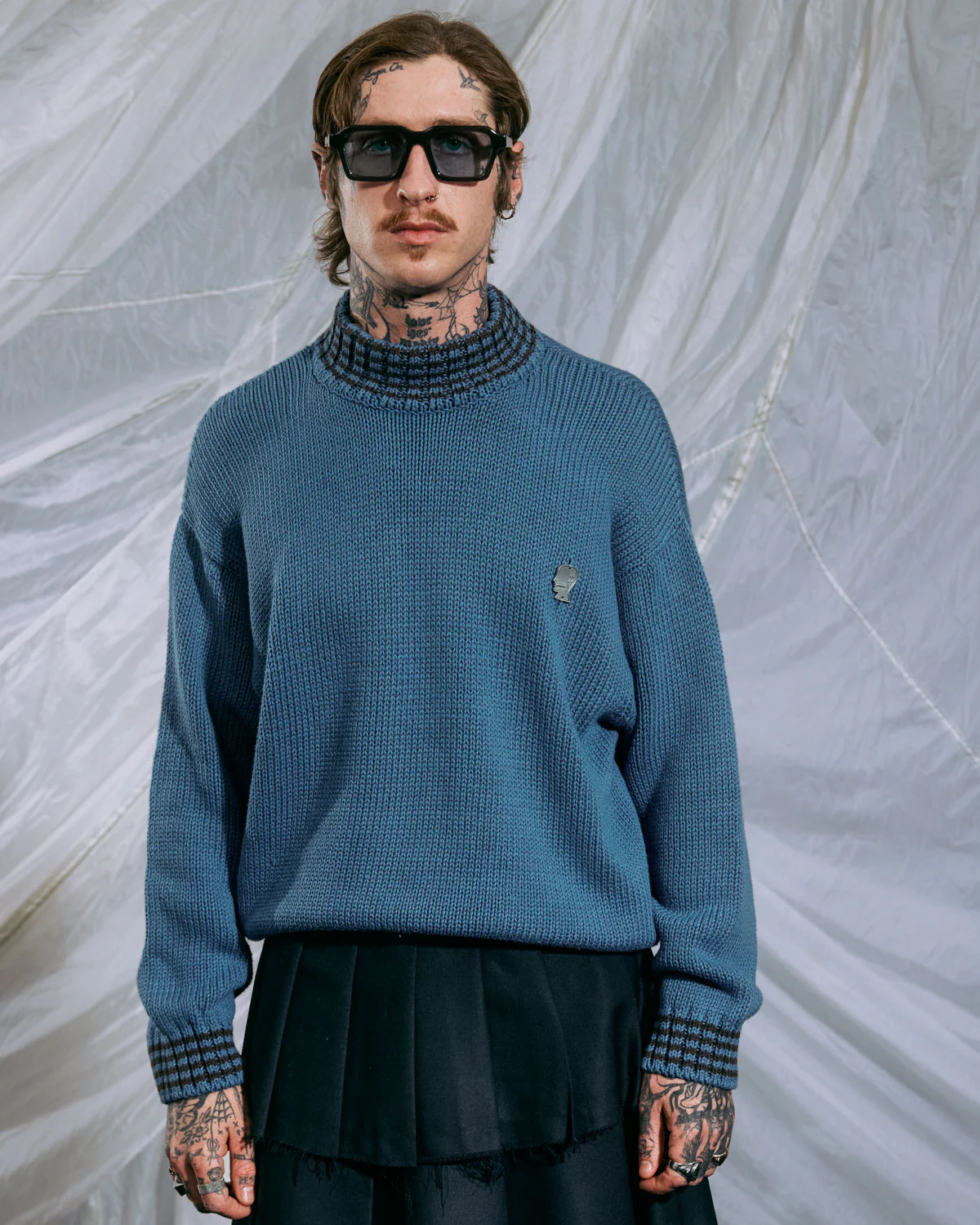 Turtle Neck Sweater - Blue - Image 2
